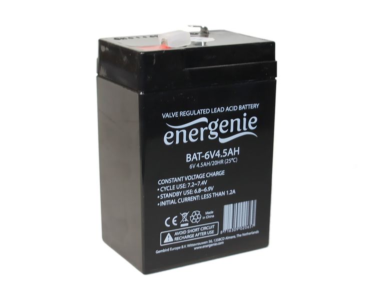 Батарея для ДБЖ 6В 4,5Ач EnerGenie / BAT-6V4.5AH / ШхДхВ 44x69x100 1373220 фото