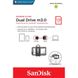 Флеш накопитель USB 128Gb SanDisk Ultra Dual m3.0, Black, microUSB / USB 3.0 (SDDD3-128G-G46) 5629260 фото 7