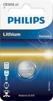 Батарейка CR1616, літієва, Philips, 1 шт, 3V, Blister (CR1616/00B) 5456460 фото