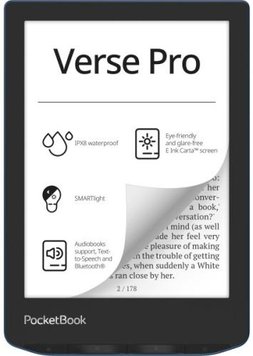 Електронна книга 6" PocketBook Verse Pro, Azure (PB634-A-CIS) 8250210 фото