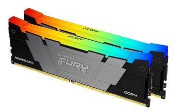 Пам'ять 8Gb x 2 (16Gb Kit) DDR4, 3200 MHz, Kingston Fury Renegade RGB, Black (KF432C16RB2AK2/16) 8386380 фото