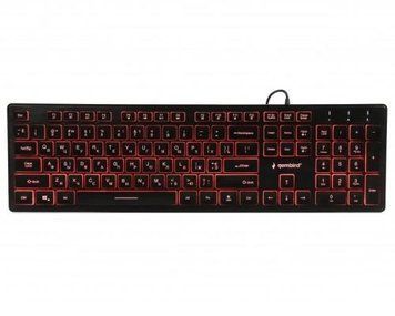 Клавиатура Gembird KB-UML3-01-UA, 3-х цветная подсветка клавиш, USB, Black (KB-UML3-01-UA) 6496920 фото