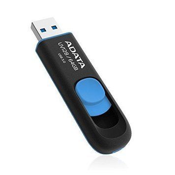 Флеш накопичувач USB 64Gb ADATA UV128, Black/Blue, USB 3.2 Gen 1 (AUV128-64G-RBE) 5592090 фото
