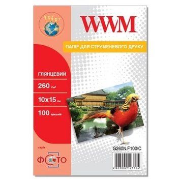 Фотобумага WWM, глянцевая, A6 (10х15), 260 г/м&sup2;, 100 л (G260N.F100/C) 4068360 фото