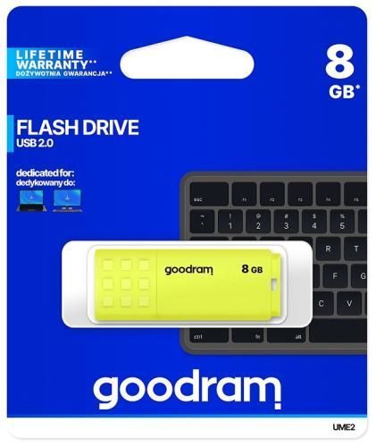 Флеш накопичувач USB 8Gb Goodram UME2, Yellow, USB 2.0 (UME2-0080Y0R11) 6331920 фото