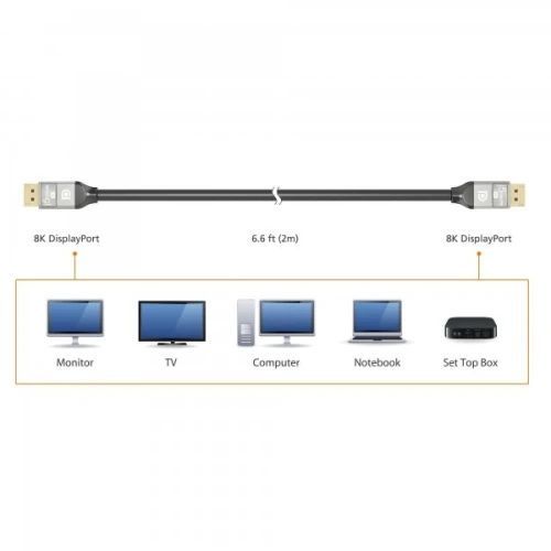 Кабель DisplayPort (M) - DisplayPort (M), 2 м, Black, J5create, V1.4, 8K / 60 Гц (JDC43) 9576810 фото