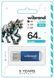 Флеш накопитель USB 64Gb Wibrand Cougar, Blue, USB 2.0 (WI2.0/CU64P1U) 8603220 фото 2