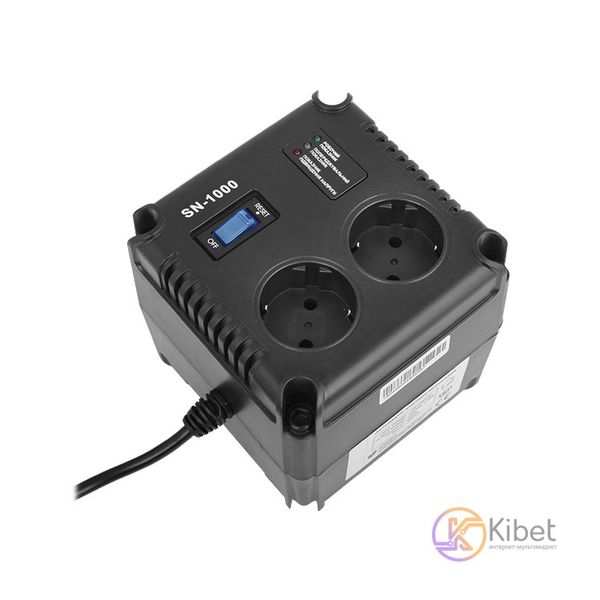 Стабілізатор Gemix SN-1000 1000VA (700 Вт), вход. напряжение 140-260В, вых напряжение 220В + - 6,8% 50 Гц, цифровые индикаторы 5088180 фото