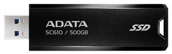 Зовнішній накопичувач SSD, 500Gb, ADATA SC610, Black (SC610-500G-CBK/RD) 9144480 фото