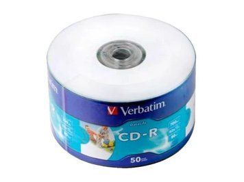 Диск CD-R 50 Verbatim "Data Life", 700Mb, 52x, Printable, Wrap Spindle (43794) 3770340 фото