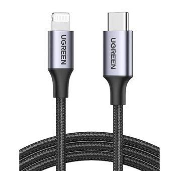 Кабель Type-C - Lightning, 2 м, Black, Ugreen US304, 3A, MFI (60761) 9663270 фото