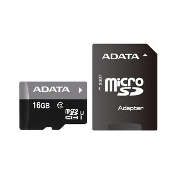 Карта пам'яті microSDHC, 16Gb, ADATA, SD адаптер (AUSDH16GUICL10-RA1) 4903590 фото