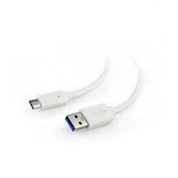 Кабель USB - USB Type-C 0.1 м Cablexpert White, 2.4А, преміум (CCP-USB3-AMCM-W-0.1M) 4909410 фото