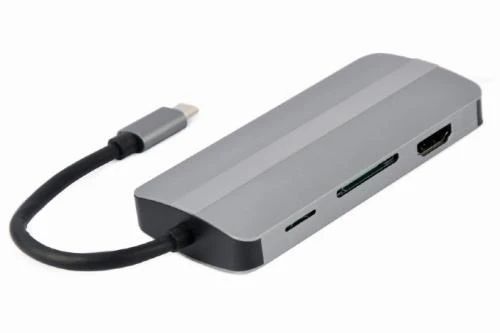 Хаб USB Cablexpert "8-in-1", Grey (A-CM-COMBO8-02) 7747890 фото