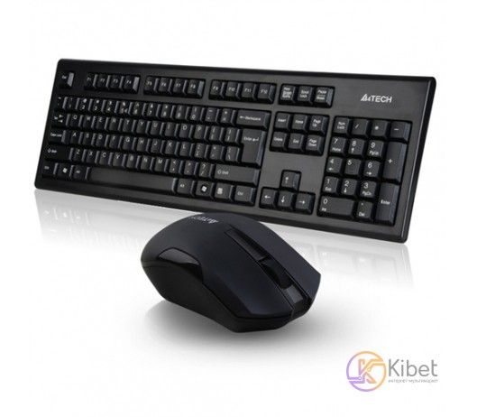 Комплект A4Tech 3000N Black, V-TRACK, Wireless USB, радиус действия до 15 м 3020100 фото