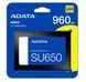 Твердотельный накопитель SSD 960Gb, ADATA Ultimate SU650, SATA3, 2.5" (ASU650SS-960GT-R) 5592120 фото 2