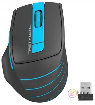 Миша A4Tech Fstyler FG30S, Gray/Blue, USB, бездротова, оптична, безшумна, 1000/1600/2000 dpi, 125 Hz, 6 кнопок, 1xAA 6040710 фото