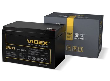Батарея для ИБП 12В 12Ач Videx 6FM12, Black, 12V, 150x98x95 мм 7491600 фото