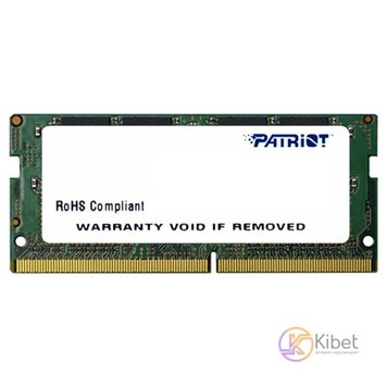 Пам'ять SO-DIMM, DDR4, 16Gb, 2666 MHz, Patriot, 1.2V, CL19 (PSD416G26662S) 5264130 фото