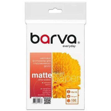 Фотобумага Barva, матовая, A6 (10x15), 220 г/м&sup2;, 100 л, серия "Everyday" (IP-AE220-224) 4452150 фото