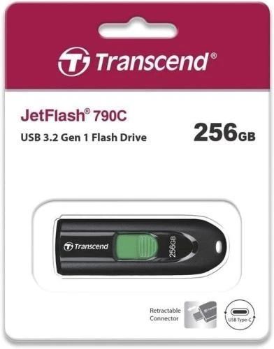 Флеш накопичувач USB 256Gb Transcend JetFlash 790C, Black, Type-C 3.2 Gen 1 (TS512GJF790C) 8302650 фото