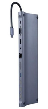 Док-станція Cablexpert 9-в-1, Grey (A-CM-COMBO11-01) 7747950 фото