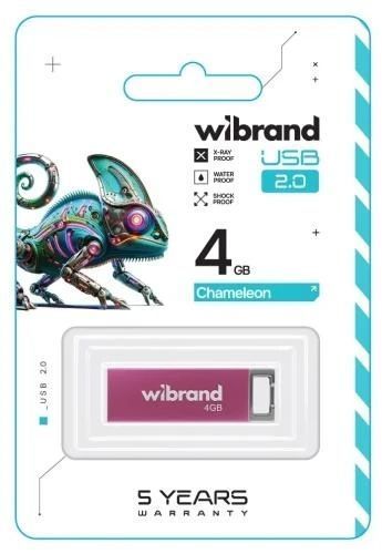 Флеш накопитель USB 4Gb Wibrand Chameleon, Pink, USB 2.0 (WI2.0/CH4U6P) 8597790 фото