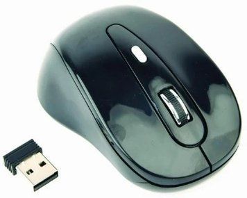 Миша Gembird MUSW-6B-01 бездротова, Black, dpi:1600, USB, 2xAAА (MUSW-6B-01) 5797140 фото