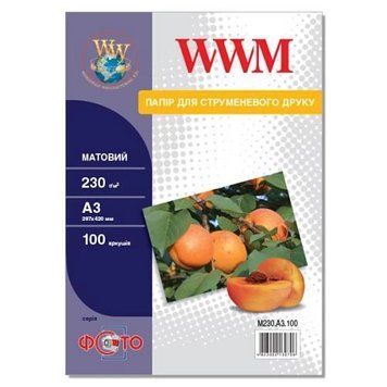 Фотобумага WWM, матовая, A3, 230 г/м&sup2;, 100 л (M230.A3.100) 4068300 фото