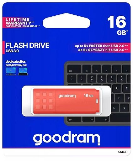 Флеш накопитель USB 16Gb Goodram UME3, Orange, USB 3.2 Gen 1 (UME3-0160O0R11) 6137010 фото
