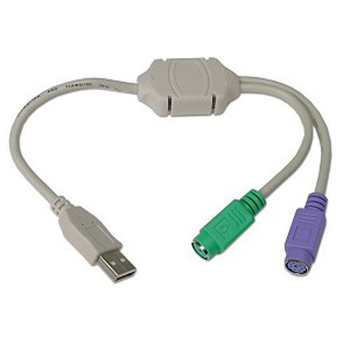 Перехідник USB - 2xPS/2, Cablexpert, White, 30 см (UAPS12) 474750 фото
