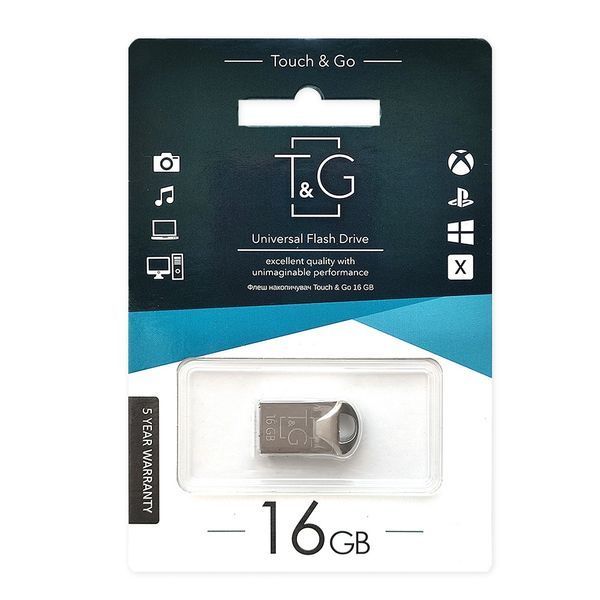 Флеш накопитель USB 16Gb T&G Metal TG106, Silver, USB 2.0 (TG106-16G) 8734530 фото