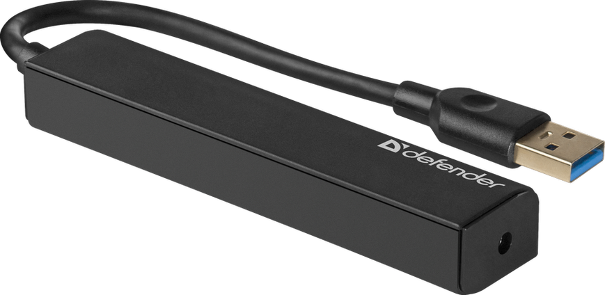 Концентратор USB 3.0 Defender Quadro Express, 4 порти, чорний 5142150 фото