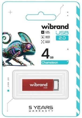 Флеш накопитель USB 4Gb Wibrand Chameleon, Red, USB 2.0 (WI2.0/CH4U6R) 8597820 фото
