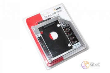Шасі для ноутбука Maiwo, Black, 9.5 мм (для відсіку Apple Macbook), для SATA 2.5', алюмінієвий корпус (NSTOR-MACBOOK) 3918210 фото