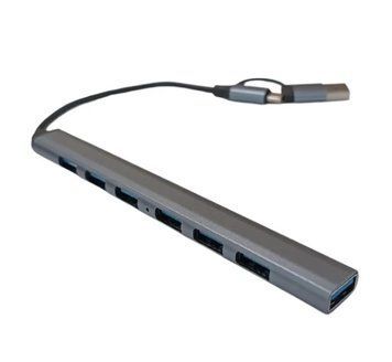 Хаб USB Dynamode "7-in-1", Grey (DM-UH-701AC) 9860040 фото