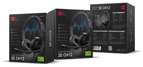 Навушники 2E CH12, Black, USB, микрофон (2E-CH12SU) 6526620 фото
