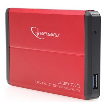 Кишеня зовнішня 2.5" Gembird, Red, USB 3.0, 1xSATA HDD/SSD, живлення по USB (EE2-U3S-2-R) 3609390 фото