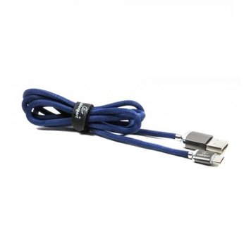 Кабель USB - micro USB 1 м Cablexpert Blue, 2.4А, преміум (CCPB-M-USB-07B) 4908780 фото