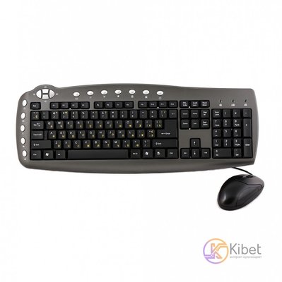 Комплект HQ-Tech KM-348 Gray, Optical, USB, мультимедийная клавиатура+мышь 3492000 фото