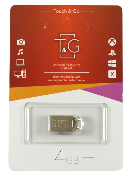 Флеш накопичувач USB 4Gb T&G Metal TG110, Silver, USB 2.0 (TG110-4G) 6162990 фото