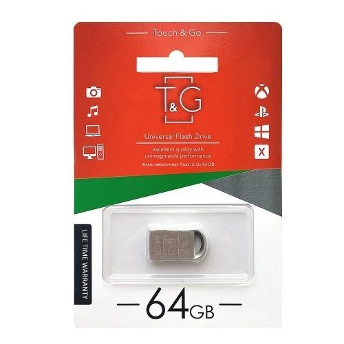 Флеш накопитель USB 64Gb T&G Metal TG107, Silver, USB 2.0 (TG107-64G) 9156150 фото
