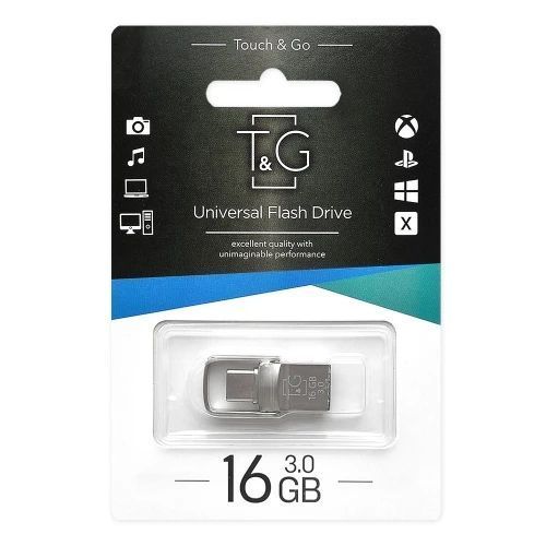 Флеш накопичувач USB 16Gb T&G Metal TG104, Silver, Type-C / USB 2.0 (TG104TC-16G) 5679690 фото