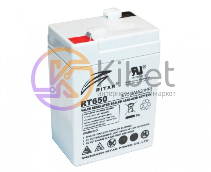 Батарея для ИБП 6В 5.0Ач Ritar RT650 6V 5.0Ah 70х47х107 мм (RT650) 4343730 фото