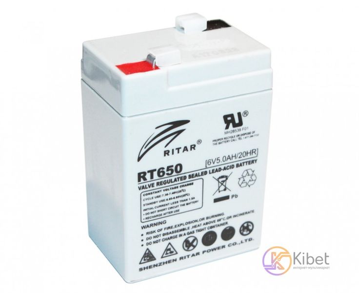 Батарея для ИБП 6В 5.0Ач Ritar RT650 6V 5.0Ah 70х47х107 мм (RT650) 4343730 фото