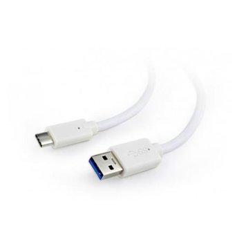 Кабель USB - USB Type-C 3 м Cablexpert White, преміум, 2.4А (CCP-USB3-AMCM-W-10) 4909380 фото