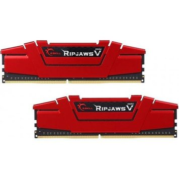 Пам'ять 4Gb x 2 (8Gb Kit) DDR4, 2400 MHz, G.Skill Ripjaws V, Red (F4-2400C17D-8GVR) 4731450 фото