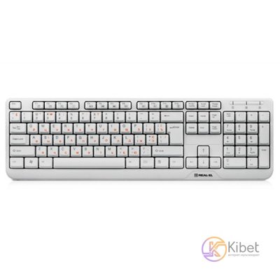 Клавиатура REAL-EL Standard 500 White, USB, стандартная 3863610 фото