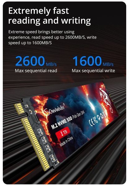 Твердотельный накопитель SSD 256Gb, SomnAmbulist, PCI-E 3.0 x4, M.2 (SASSDNVME256) 9350700 фото