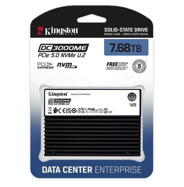 Твердотільний накопичувач SSD 7.68Tb, Kingston DC3000ME, U.2 PCI-E 5.0 x4, 2.5" (SEDC3000ME/7T6) 9225030 фото